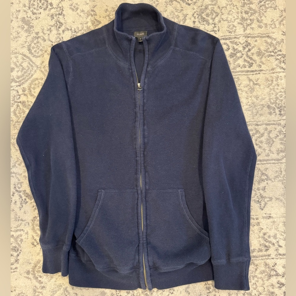 J. Crew Women’s Deep Blue Zip-Up Sweater